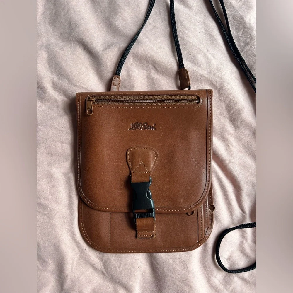 L.L. Bean Brown Full Grain Leather Crossbody Bag